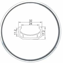 24 Zoll 24-507 Alex DM24 Alufelge Schwarz/Silber Geöst 36L - Hochwertige Felgenringe für Fahrräder