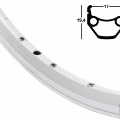 28 Zoll 17-622 Contec Classic L17 Alufelge Silber Geöst 32L - Hochwertige Felgenringe für Fahrräder