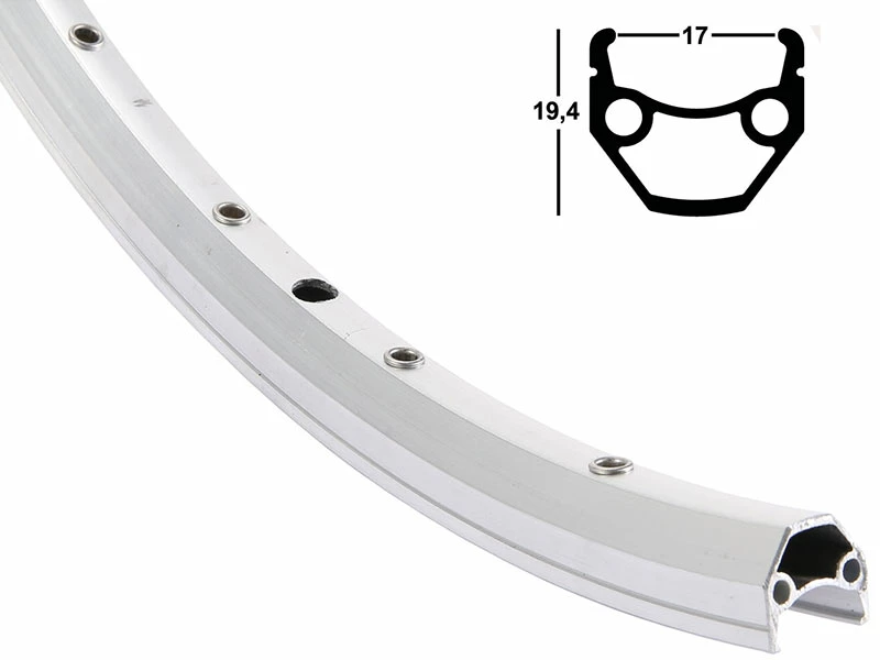 28 Zoll 17-622 Contec Classic L17 Alufelge Silber Geöst 32L - Hochwertige Felgenringe für Fahrräder