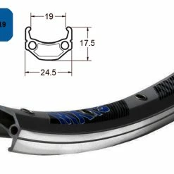 26 Zoll 19-559 Exal MX19 Alufelge Schwarz/Silber Geöst 32L - Hochwertige Felgenringe für Fahrräder