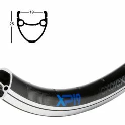26 Zoll 19-559 Exal XP19 Alufelge Schwarz/Silber 36L - Hochwertige Felgenringe für Fahrräder