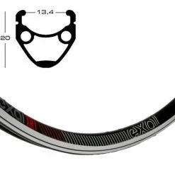 28 Zoll 13-622 Exal XR1 Rennrad-Alufelge Schwarz/Silber 36L - Hochwertige Rennradfelge für optimale Leistung