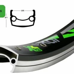 26 Zoll Alufelge Exal XL25 Schwarz/Silber 25-559 Geöst 36L - Hochwertige Felgenringe