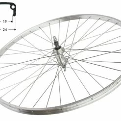 Hinterrad 19-507 Kastenfelge Silber Schraubkranz | Hochwertiges Laufrad hinten für Fahrräder
