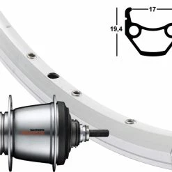 Hinterrad 17-622 Contec Classic L17 Silber mit Shimano Nexus 7-Gang Rücktritt SG-C3001 Si-Sp | Hochwertiges Laufrad hinten