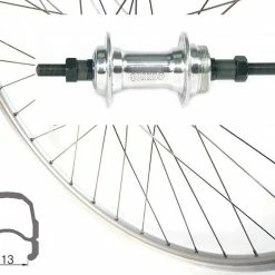 Rennrad-Hinterrad 28 Zoll 13-622 Rodi Wegal Due Silber | 129mm Mutternachse | Für 5-6-7-fach-Schraubkassette
