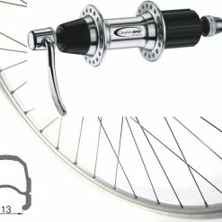 Rennrad-Hinterrad 28 Zoll 13-622 Rodi Wegal Due Silber mit Schnellspannachse für 7-8-9-fach Steckkassette | 135mm
