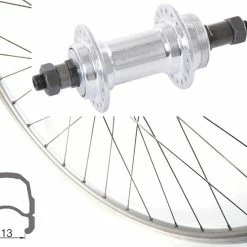 Rennrad-Hinterrad 28 Zoll 13-622 Rodi Wegal Due Silber mit Schnellspannachse für Schraubkassette