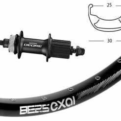 Hinterrad 25-559 Exal BE25 Disc Schwarz / Shimano Deore Centerlock Schwarz - Hochwertiges Laufrad hinten