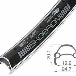 28 Zoll 19-622 Rodi Skorpion Alufelge Schwarz/Silber 32L - Hochwertige Felgenringe für Fahrräder