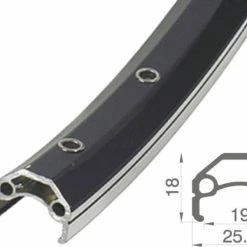 26 Zoll 19-559 Rodi Vision Alufelge Schwarz/Silber Geöst 36L - Hochwertige Felgenringe für Fahrräder