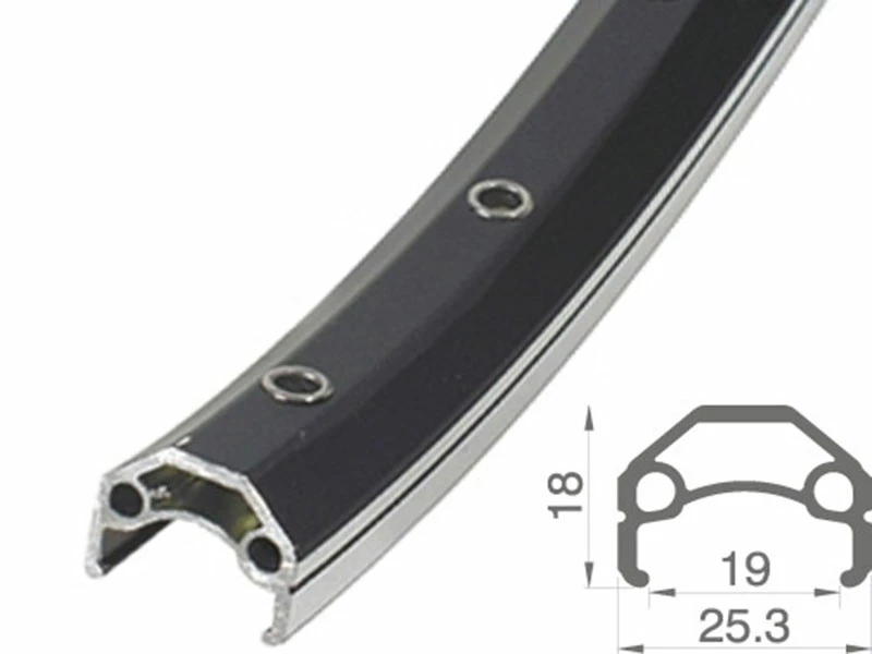 26 Zoll 19-559 Rodi Vision Alufelge Schwarz/Silber Geöst 36L - Hochwertige Felgenringe für Fahrräder