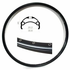 26 Zoll 25-559 Rodi Vision 25 Alufelge Schwarz Geöst 36L - Hochwertige Felgenringe für Fahrräder