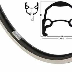 26 Zoll Ryde Andra10 Alufelge Schwarz/Silber 36L - Hochwertige Felgenringe für Fahrräder