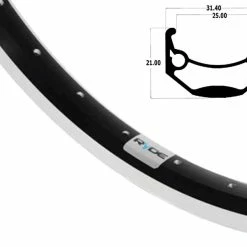 27.5 Zoll Ryde Andra40 Alufelge Schwarz/Silber 36L - Hochwertige Felgenringe für Fahrräder