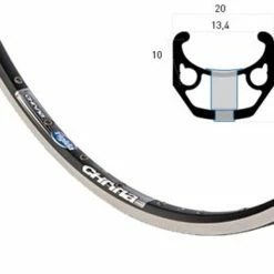 28 Zoll 13-622 Ryde Chrina Rennrad-Alufelge Schwarz/Silber Geöst 32L - Hochwertige Rennradfelge