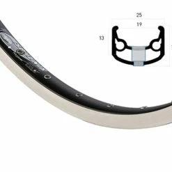 26 Zoll 19-559 Ryde Sputnik Alufelge Schwarz/Silber Geöst 36L - Hochwertige Felgenringe für Fahrräder