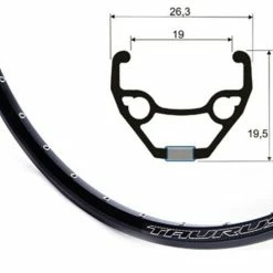 26 Zoll Ryde Taurus Disc Alufelge Schwarz Geöst 36L - Hochwertige Felgenringe für Fahrräder