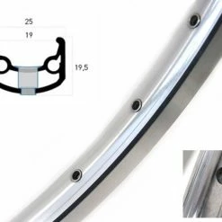 28 Zoll Ryde Sputnik Alufelge Silber-poliert 19-622 Geöst 32L - Hochwertige Felgenringe