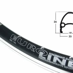 26 Zoll 19-559 Schürmann Euroline Alufelge Schwarz/Silber 36L - Hochwertige Felgenringe für Fahrräder