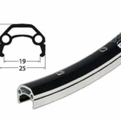 26 Zoll 19-559 Schürmann YAK19 Alufelge Schwarz/Silber Geöst 36L - Hochwertige Felgenringe für Fahrräder