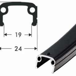 20 Zoll Schürmann Sport Alu-Kastenfelge Schwarz/Silber 36L - Hochwertige Felgenringe für Fahrräder