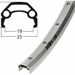 26 Zoll 19-559 Schürmann YAK19 Alufelge Silber Geöst 36L - Hochwertige Felgenringe für Fahrräder